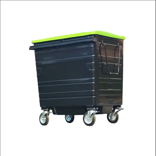 פח אשפה מתכת מרובע עם מכסה